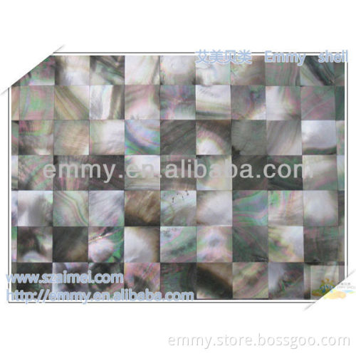 Mesh black mother of pearl oyster mosaic wall tile manufacturer
